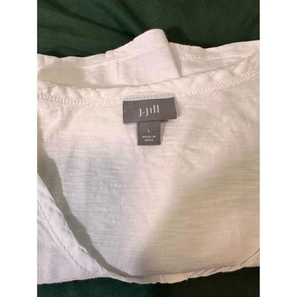 j jill womens white t-shirt size large #0777 - Picture 8 of 8